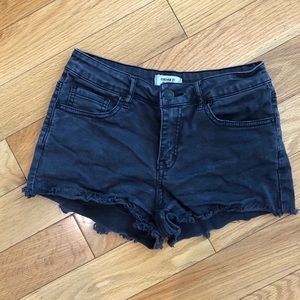 Black jean shorts